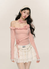 Ruffled One-Shoulder Tee